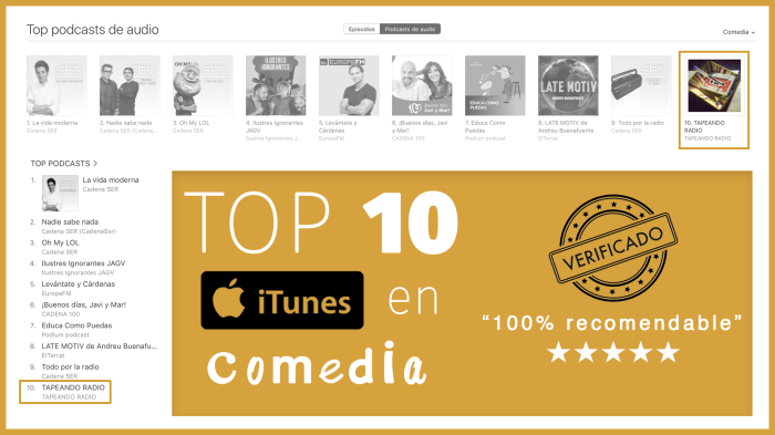 TapeandoRadio Tapeando Radio Top10 Top10itunes itunes Top